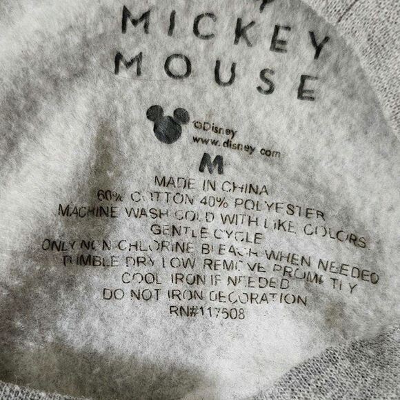 Disney Minnie Mouse Blowing Bubble Sweatshirt Women's Size M Gray Pink Casual - Picture 6 of 6